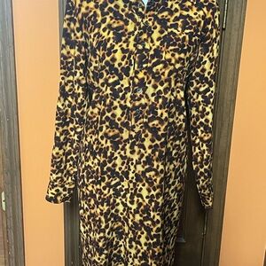 Leopard Print Long Sleeve Dress